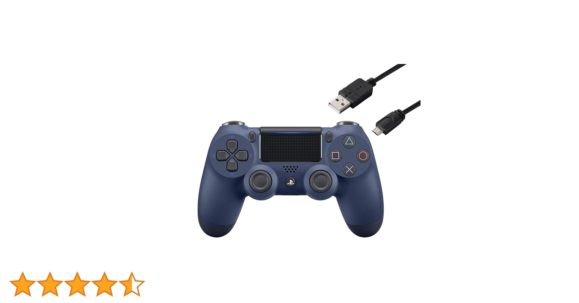 デュアルショック4 ミッドナイトブルー　　3m の充電ケーブル付き！ Amazon | 【純正品】ワイヤレスコントローラー (DUALSHOCK 4